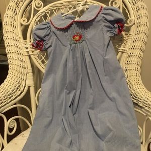 Girls 4T Apple Smocked Dress